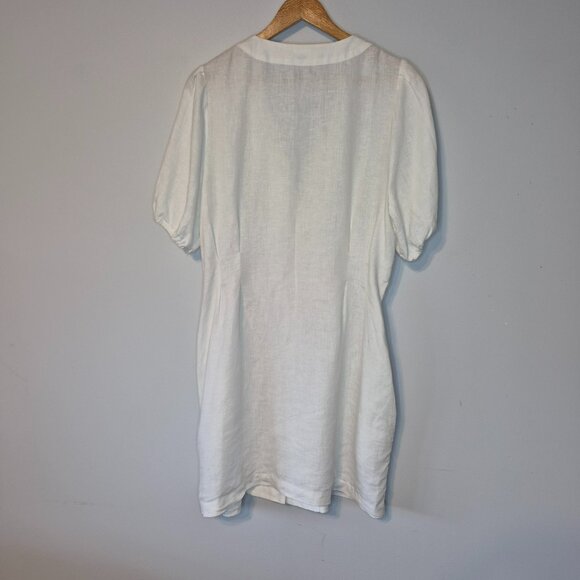 Aritzia Wilfred Caprice White 100% Linen Dress Size Large - Picture 9 of 12